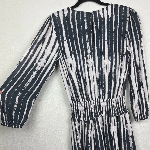 Rails NWT Inez Dress Women's Small Black Nile Mini Dress Long Sleeve Smocked - Picture 12 of 16